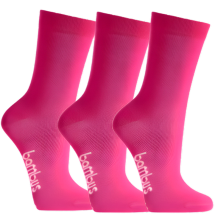 3 par lækre bambus børnestrømper i lyserød