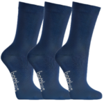 3 par blå bambus børnestrømper i lækker kvalitet og god komfort