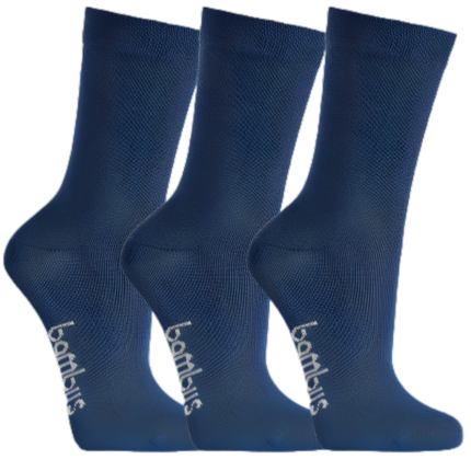 3 par blå bambus børnestrømper i lækker kvalitet og god komfort