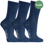 6 par blå bambus børnestrømper i lækker kvalitet og god komfort