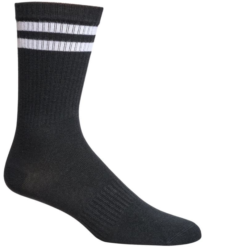 1 par sorte tennissokker med 2 hvide striber