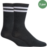 2 par sorte tennissokker med 2 hvide striber