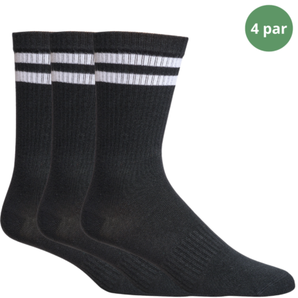 Sorte Tennissokker Bambus 4 par til sport og fritid