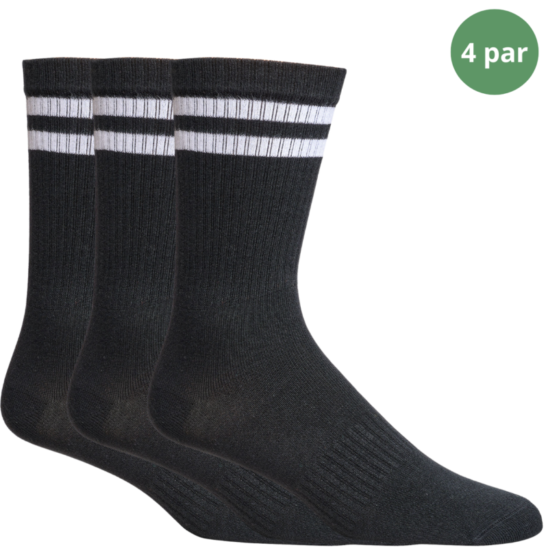 Sorte Tennissokker Bambus 4 par til sport og fritid