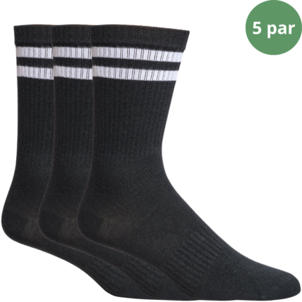 Bambus tennissokker sort 5 par