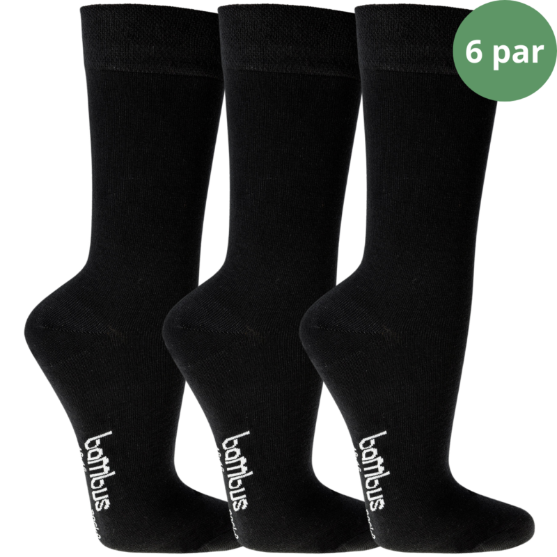 6 par sorte bambus strømper - Bæredygtigt stof