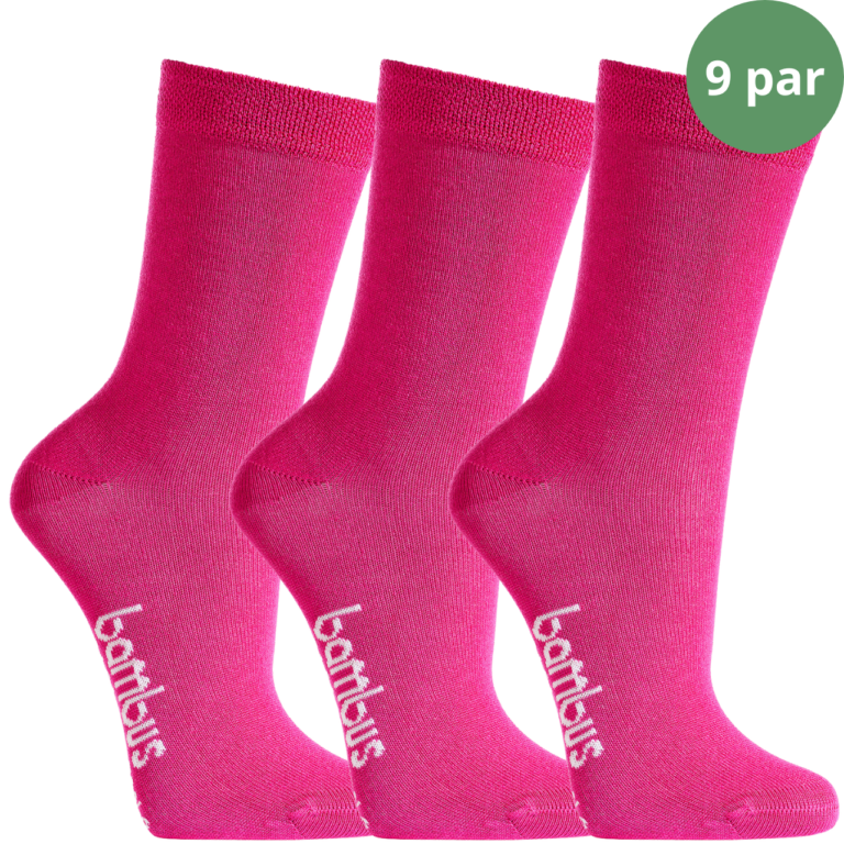 9 par lyserøde bambus strømper