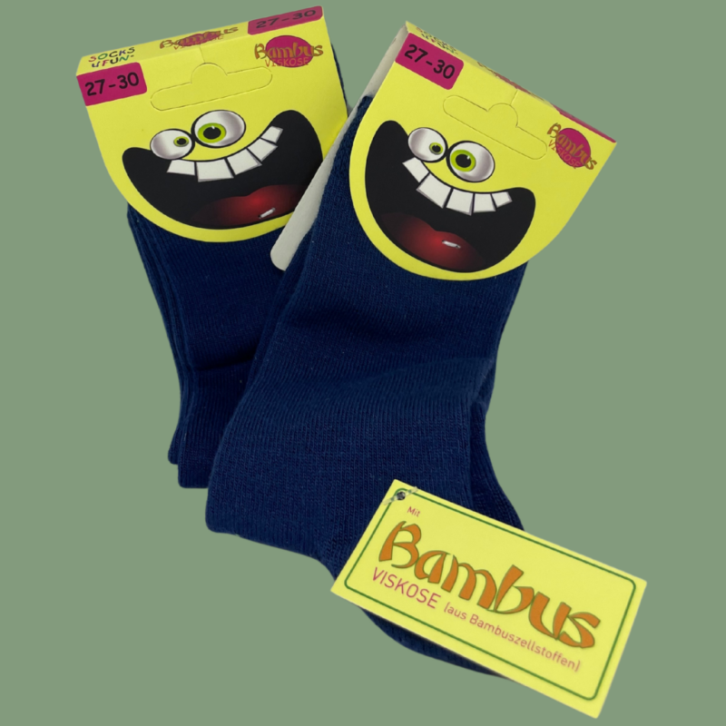 Blå Børne Bambus Strømper