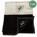 4 stk Sort og hvid bambus håndklæder