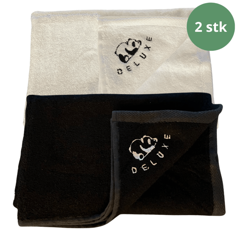 4 stk Sort og hvid bambus håndklæder