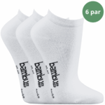 Ankelstrømper i bambus 6 par i hvid