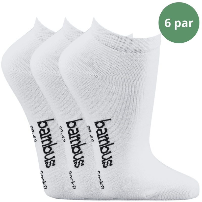 Ankelstrømper i bambus 6 par i hvid