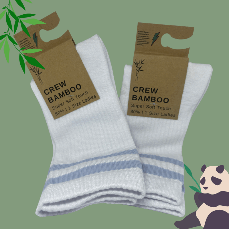 Bambus Tennissokker i lyseblå striber