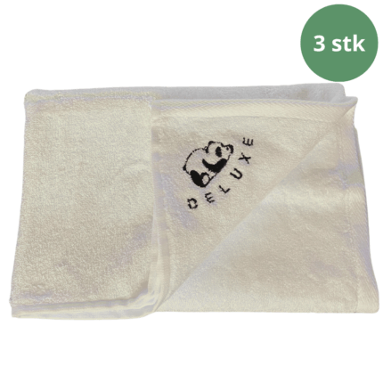 Hvide bambus håndklæder 50x100 cm, 3 stk i 100% bambus deluxe kvalitet.
