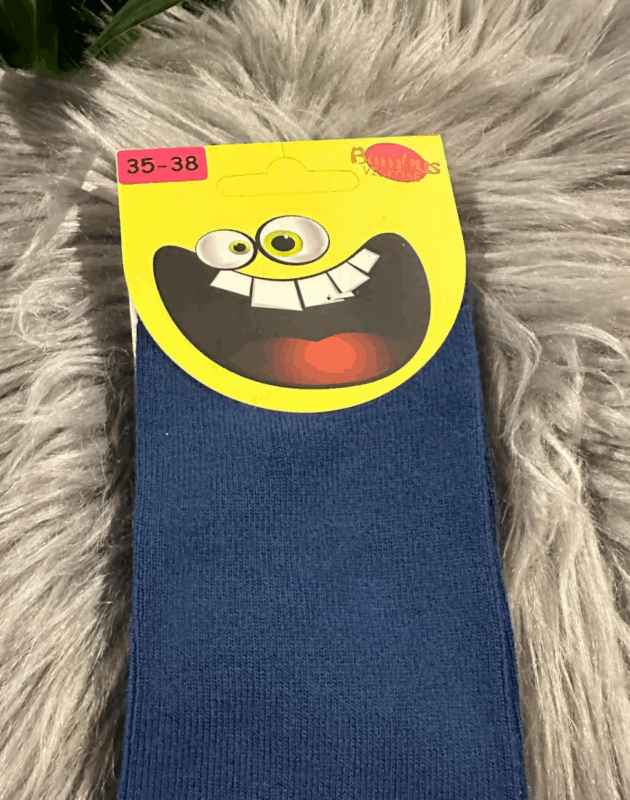 1 par blå bambus børnestrømper