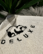 Hvid bambus håndklæde deluxe med panda på