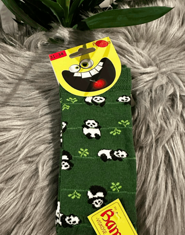 1 par panda bambus børnestrømper