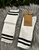 2 par hvide bambus tennissokker - crew bamboo