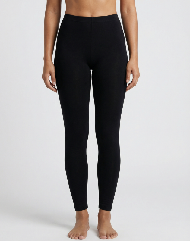 kvinde i bambus leggings i sort